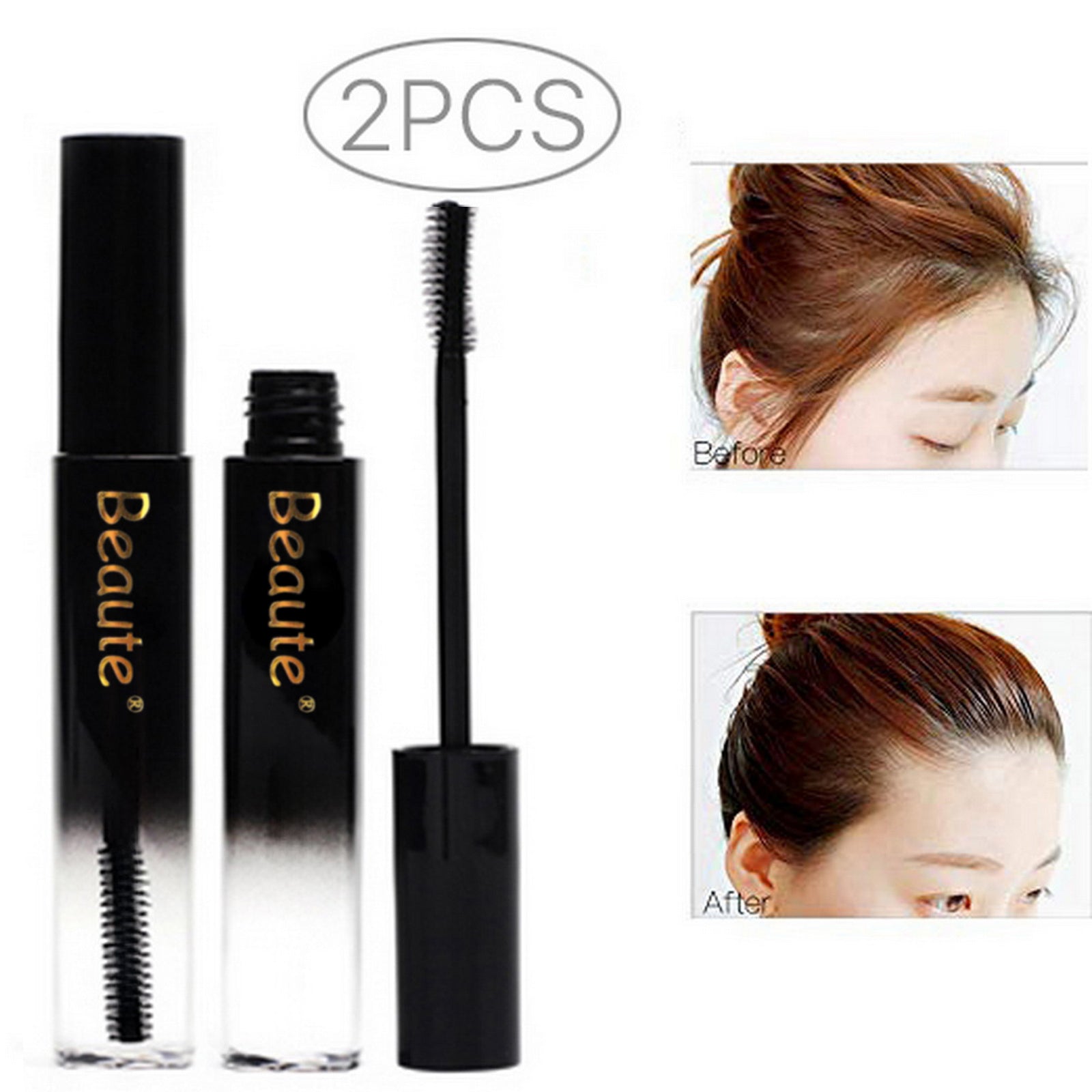 Beaute Hair Feel Finishing Stick, 2 Pack × 18 ML Small Broken Hairs Finishing Cream Hair Styling Wax Stick Hair Gel for Kids, Woman, Man, Moisturizing and Shiny on Party, Wedding, Award, Interview