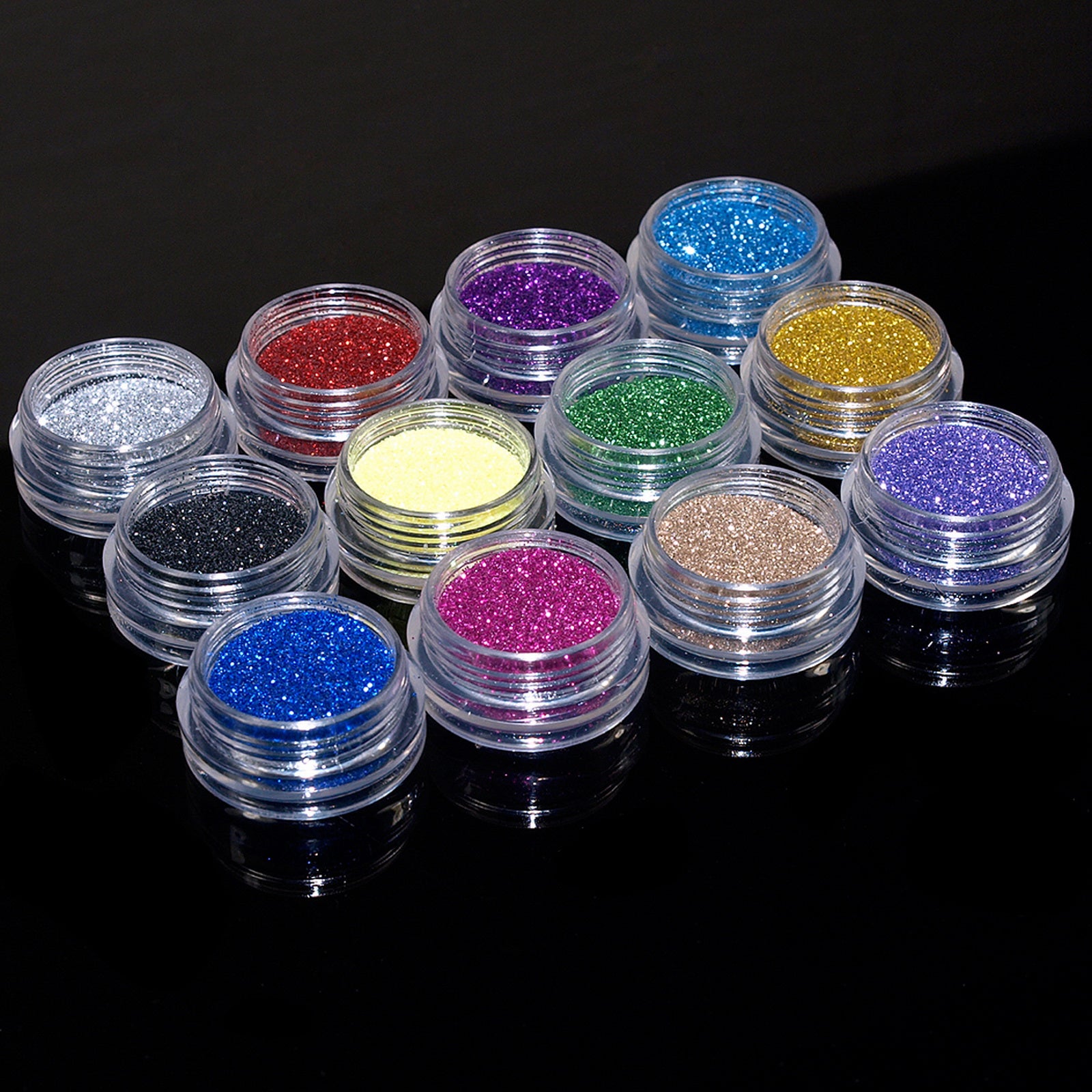 Beaute 12 Mix Color Nail Art Acrylic Glitter Powder Dust Tips Decoration Tool Set (#1)