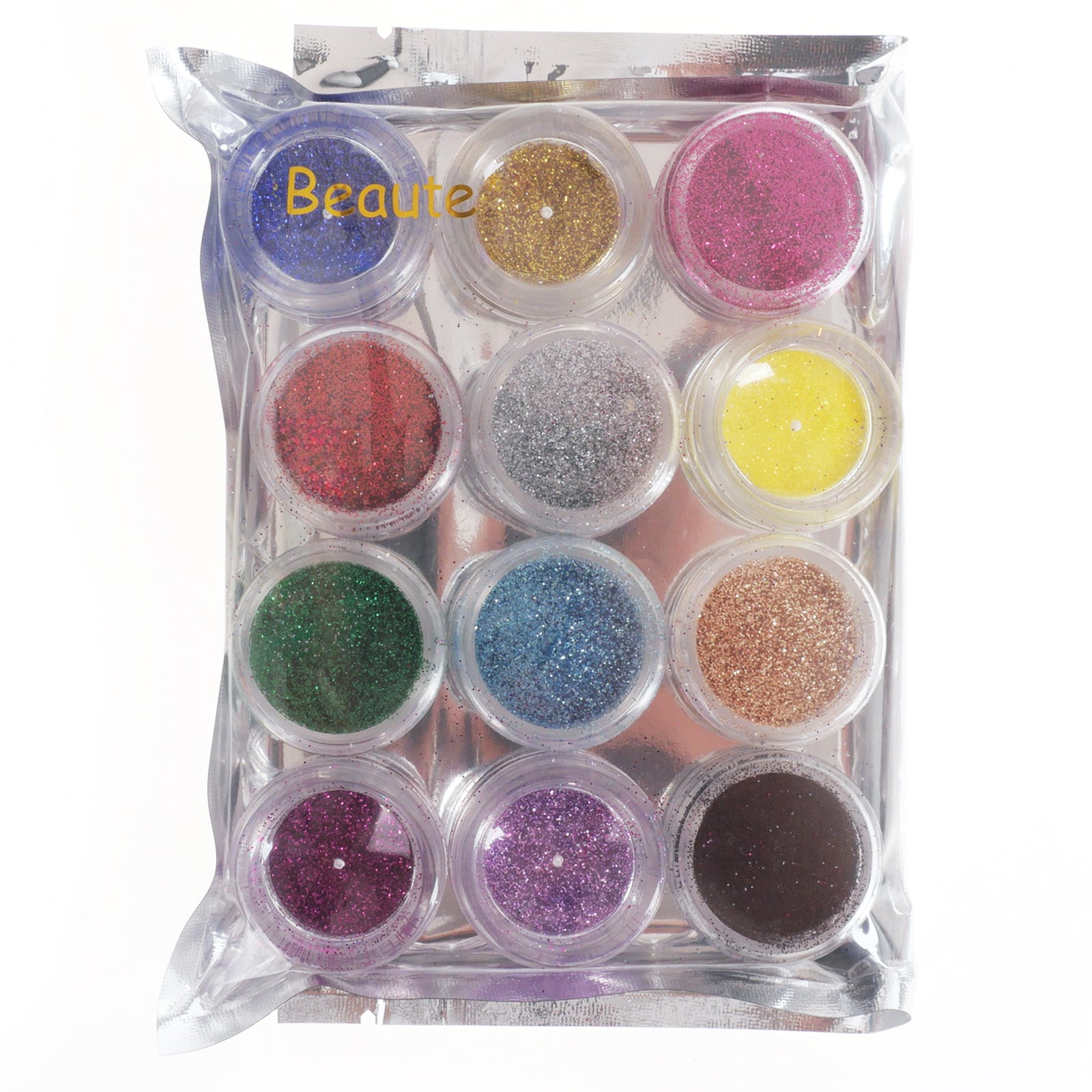 Beaute 12 Mix Color Nail Art Acrylic Glitter Powder Dust Tips Decoration Tool Set (#1)