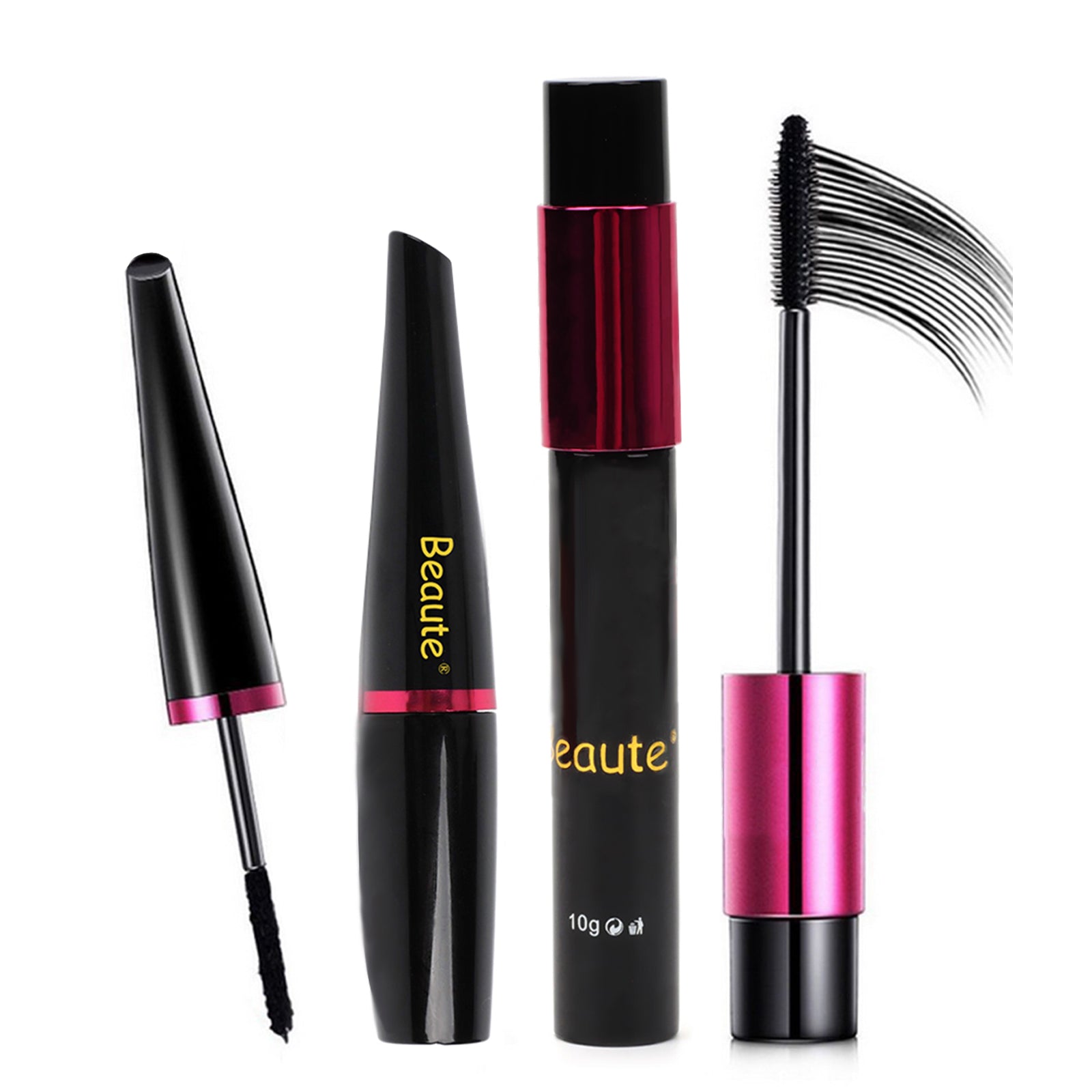 Beaute 4D Silk Fiber Eyelash Mascara Extension Makeup Black Waterproof Eye Lashes