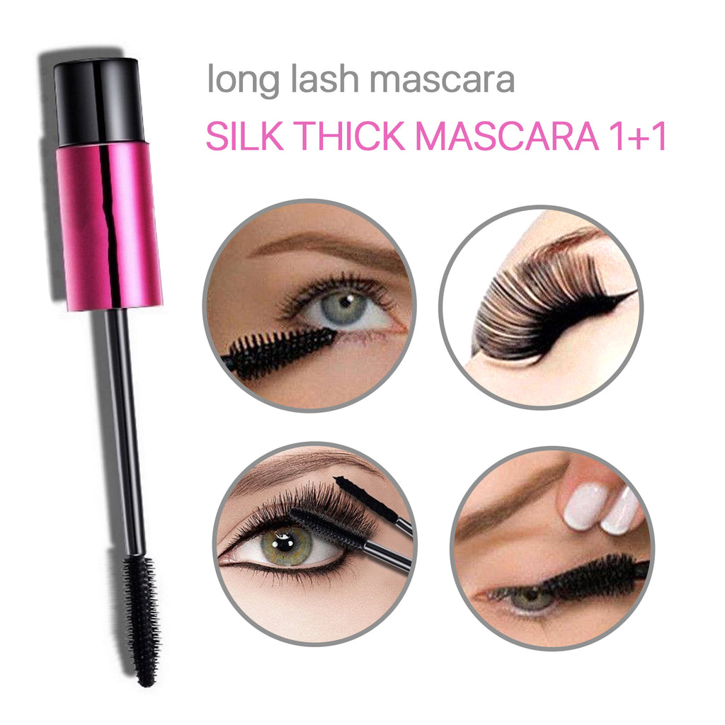 Beaute 4D Silk Fiber Eyelash Mascara Extension Makeup Black Waterproof Eye Lashes