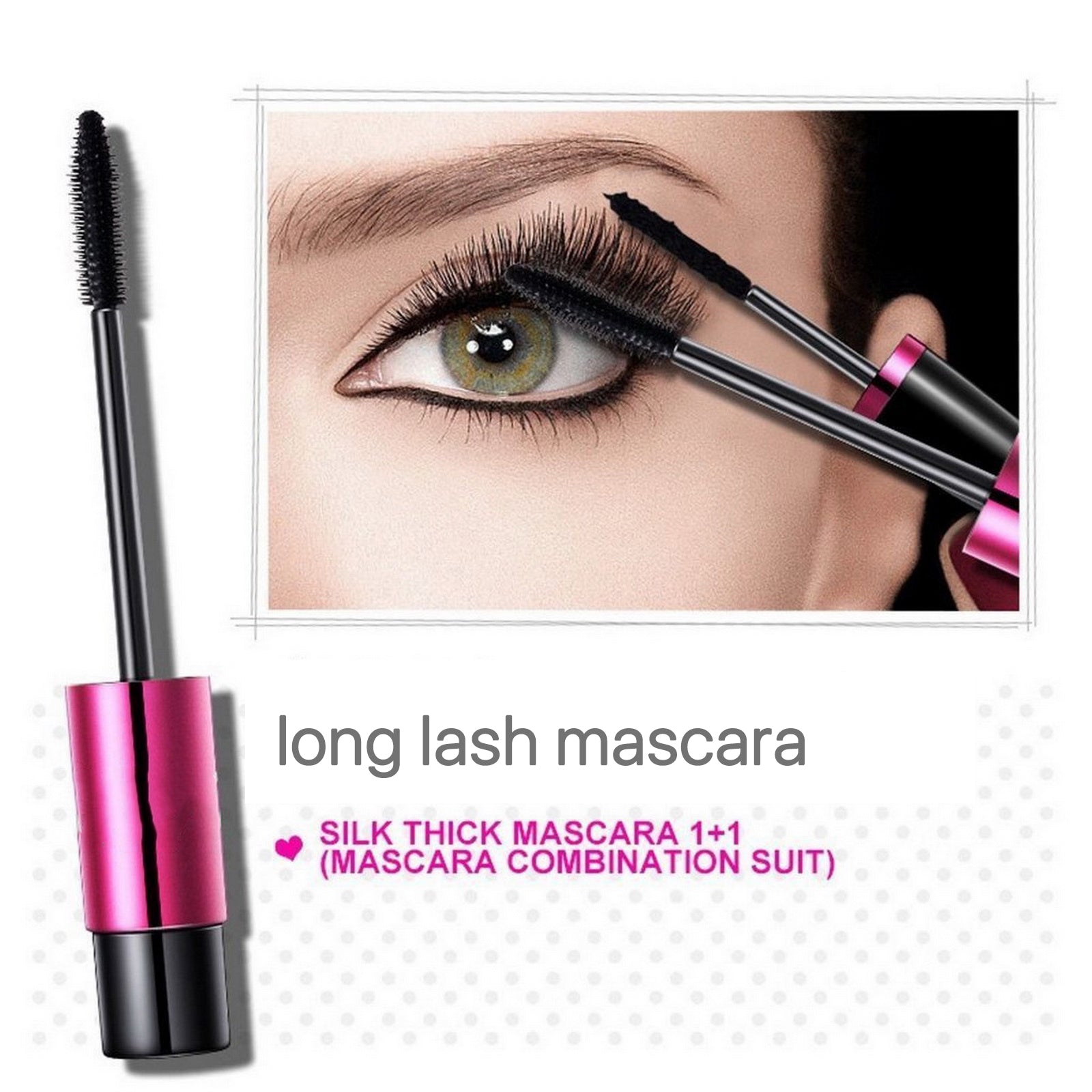 Beaute 4D Silk Fiber Eyelash Mascara Extension Makeup Black Waterproof Eye Lashes